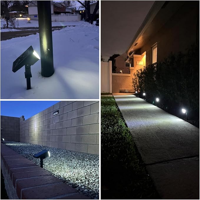 Solar Lights Outdoor Waterproof IP65, 76 LED 3 Lighting Modes Solar Spot Lights Outdoor Yard Garden Landscape Pathway (Cool White, 4 Pack)