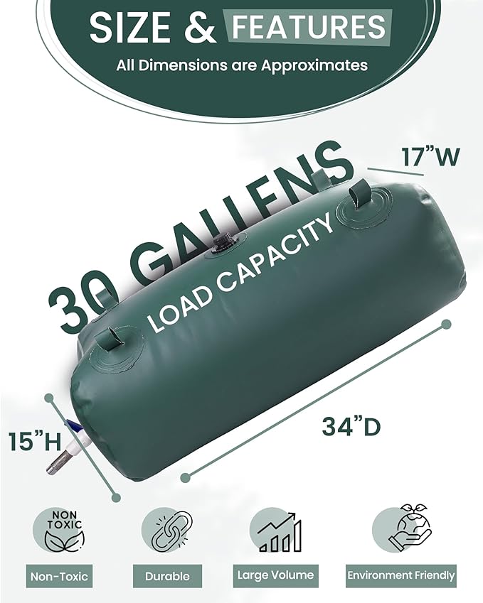 FoundGo Water Storage Bladder Emergency Water Storage Tank, Large Capacity Water Containers, Portable Vinyl Water Storage Barrel for Outdoor/Survival/RV/Garden