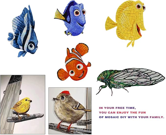 SMEIINIK 1.1lb Bulk Single Iridescent Color Mosaic Tiles for Crafts, Glass Mosaic Pieces for Mosaic Puzzles, Stained Glass Tiles for Mosaic DIY, Mosaic Making Supplies(AJ61-32)