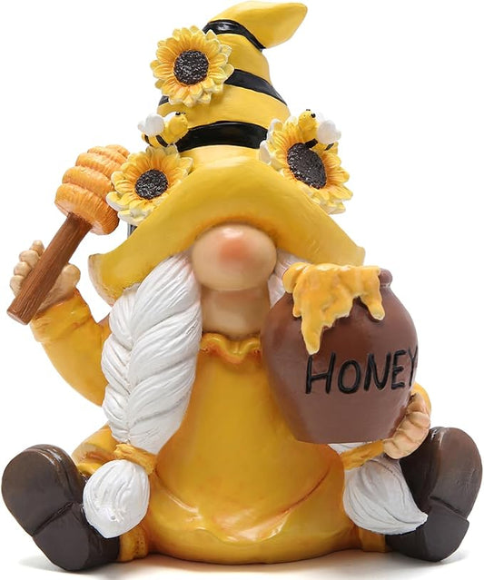 Hodao Bumble Bee Spring Gnome Decorations Honey Bee Gnomes Ornaments World Bee Day Decorations Gifts Summer Gnomes Figurines Honey Bee for Garden Decor Bee Birthday Gifts for Mom, Women, Grandma