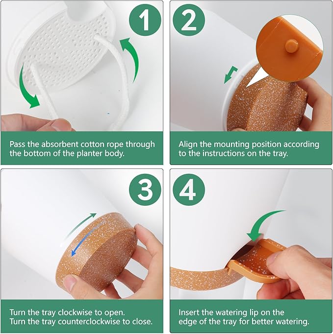 12+12Inch 2Pack Large Flower Pots for Indoor/Outdoor Plants,Self Watering Planters with Reservoir and Drainage Hole White Plastic Planting Pots Modern Home Decor Gift Idea