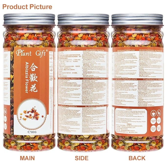 Plant Gift Albizia Flower Julibrissin Blooming Tea, HE HUAN HUA Loose Leaf Chinese Health Tea 80g / 2.82oz