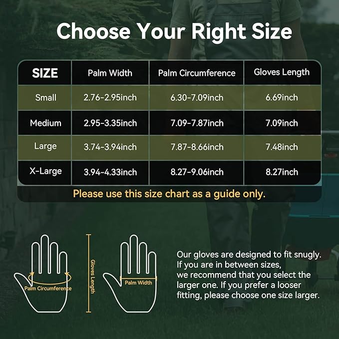 OZERO Women Leather Work Gloves: Touch Screen | Deerskin Garden Gloves with Grip | Ideal for Yard Work, Daily Tasks, Driving