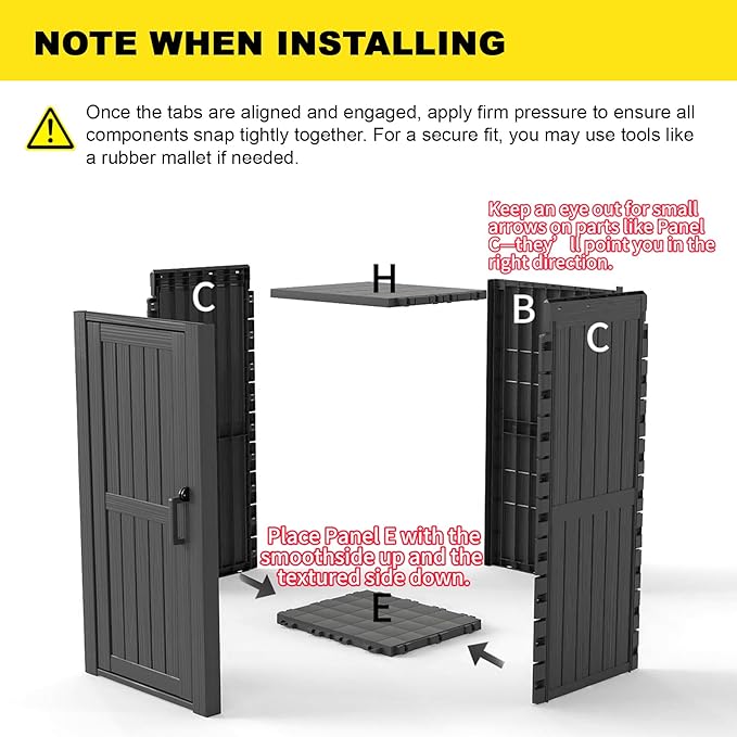 Outdoor Resin Storage Shed, Upgrade Durable Storage Cabinet with Removable Shelves and Lock Ring, Reinforced Floor, All-Weather Construction for Garden Patio Lawn (Gray)