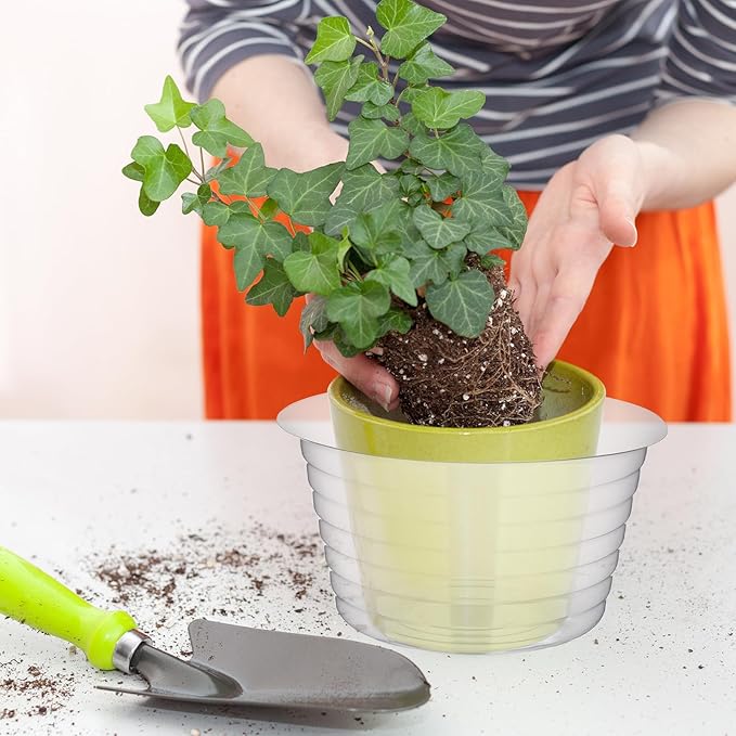 Hoolerry Plastic Plant Saucer Clear Deep Drip Tray Thickened Clear Plant Saucers Trays for Pots Deep Drip Trays for Home Garden Indoor and Outdoor Potted(20 Pcs,6, 8, 10, 12 Inch)