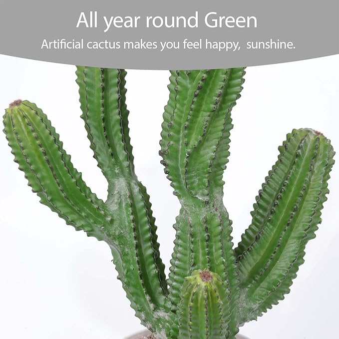 Artificial Cactus 15inch Faux Cactus Fake Succulent Plants for Indoor Outdoor Home Office Garden Decor