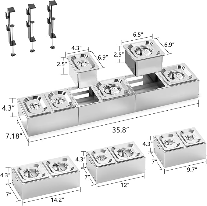 Pizza Oven Cart Table and Topping Station for Ooni Koda/Karu/Fyra 16 & 12, Movable Thicken & Widen Rolling Kitchen Cart, Outdoor Grill Stand for Ninja Woodfire,Blackstone Griddle