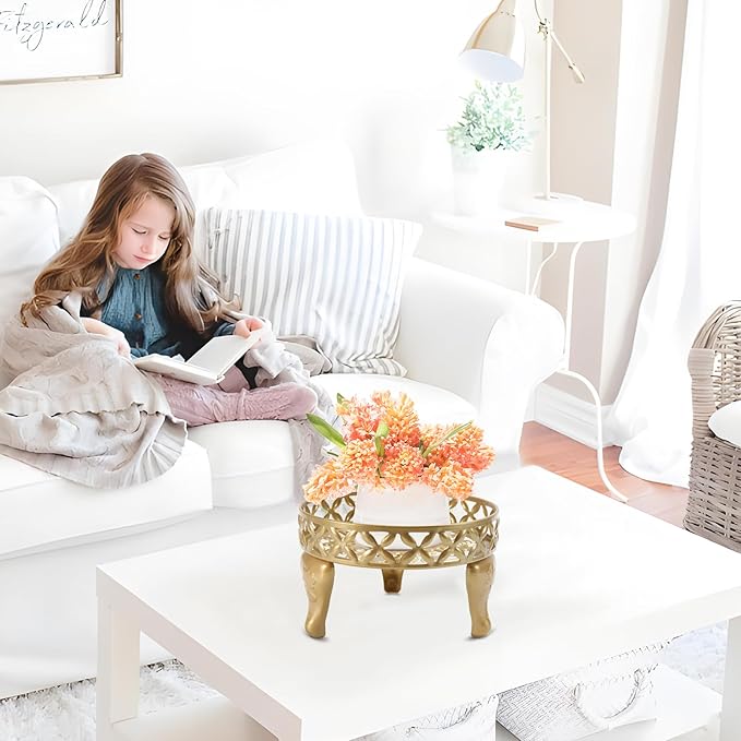 2 Pack Plant Stand, Anti-Rust Planter Stands for Indoor Plants, Metal Plant Stands Outdoor, Round Flower Pot Stands for Multiple Plants, Display Shelves Potted Plant Holders for Garden Patio