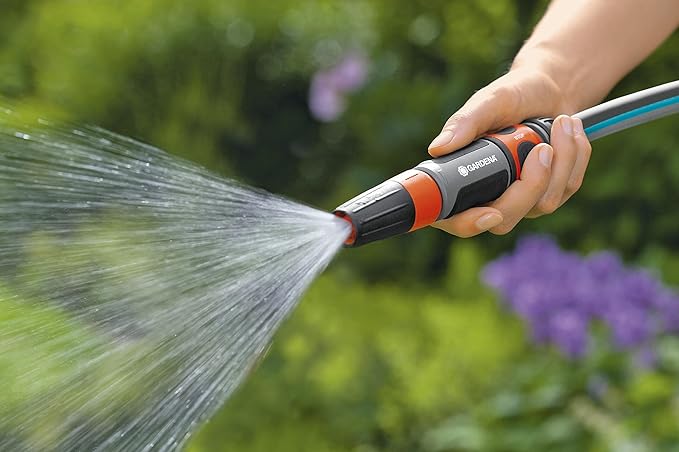 GARDENA 20505, 100' Retractable Garden Hose Reel with US Hose Threads - 100' x 1/2" hose, Automatic Retraction & Length Lock for Easy Watering. Heavy Duty Swivel Bracket 180°, Includes Nozzle.