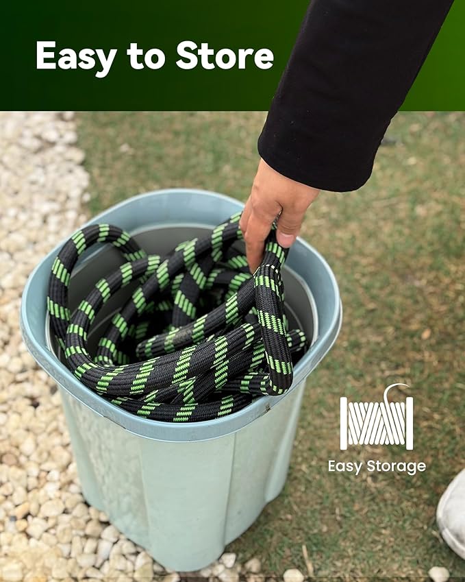 RAINPOINT Metal Garden Hose 50 ft - No-kink 304 Water Hose with 10 mode Nozzle - Brass Connection, Swivel Handle, Flexible Hose,Lightweight, Puncture