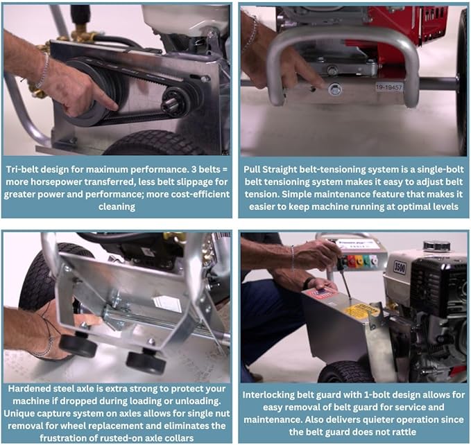 Eagle II EB4040KG Belt Driven 4000 PSI Cold Water Pressure Washer, 4.0 GPM, CH440 Engine, Includes Spray Gun and Extension Wand, 5 QC Nozzle Tips, 3/8-inch x 50-Foot Non-Marking Hose