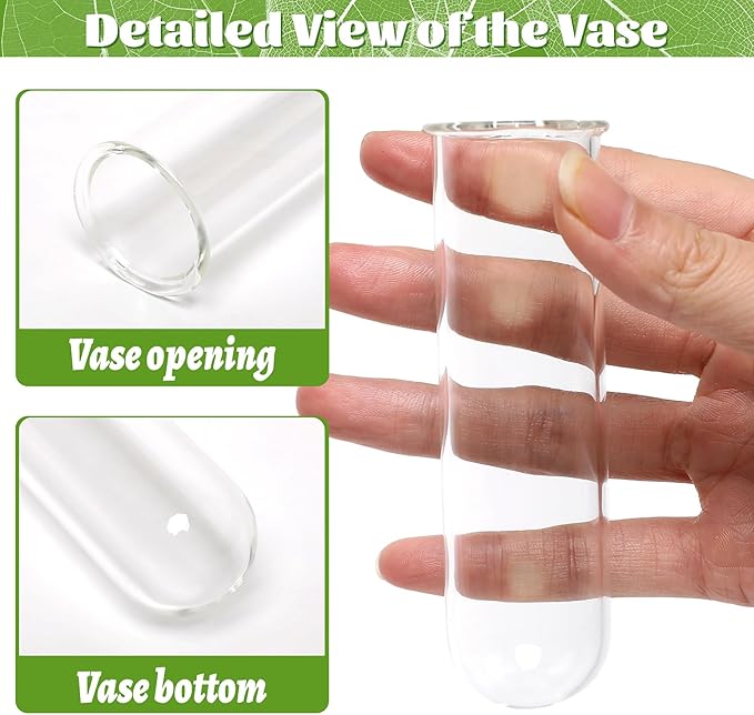 Glass Plant Propagation Station with 5 Test Tubes Planter Vase with Wooden Stand Birthday Gifts for Women Mom Plant Lovers