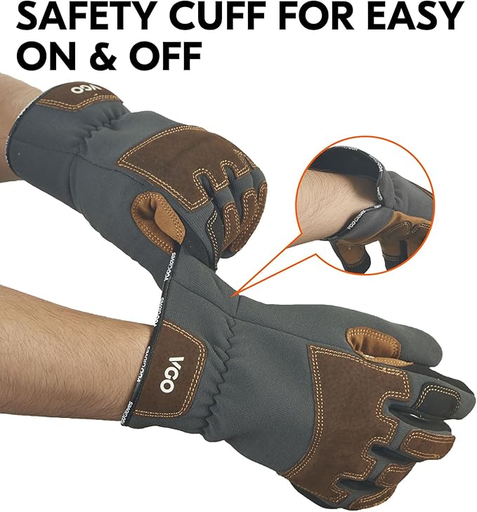 Vgo... 1-Pair Gardening Gloves Men, Safety Work Gloves, Puncture-proof, Thornproof, Touchscreen (SL7475)