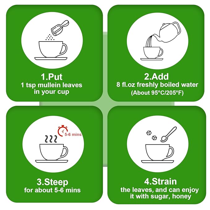 TEARELAE - Mullein Leaf - 4oz/114g - Premium Mullein Leaves - Cut & Sifted - Mullein Leaf Tea for Lung Detox & Respiratory Support- Non-GMO - Caffeine-Free