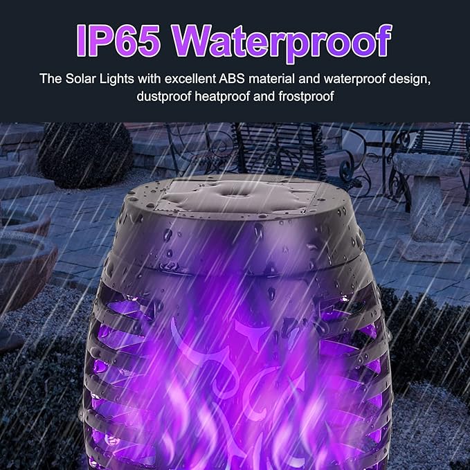 Solar Lights Outdoor, 8Pack Solar Torch Light with Flickering Flame for Garden Decor, Waterproof Outdoor Lighting Landscape, LED Flame Torches for Outside Patio Pathway Yard Decorations