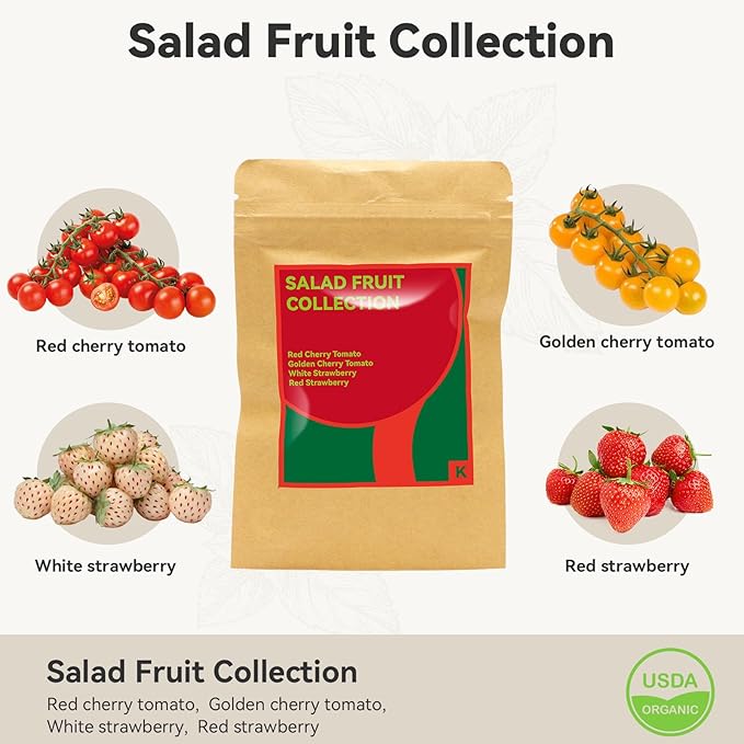 inbloom Strawberry & Tomato Seed Pod Kit for AeroGarden, Ahopegarden, GARDENCUBE, iDoo, MUFGA Hydroponics Growing System, 12-Pods with Heirloom Red/White Strawberry, Red/Golden Cherry Tomato Seeds