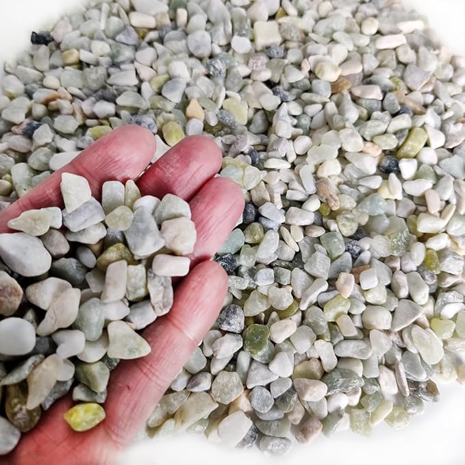 HappyFiller Small Rocks Decorative Aquarium Gravels Tiny Gravel for Fish Turtle Tank,Soil Cover, Indoor Outdoor Garden Succulent Plants Top Dressing,Zen Garden,Vase Fillers,2 LB,Light Green Mix