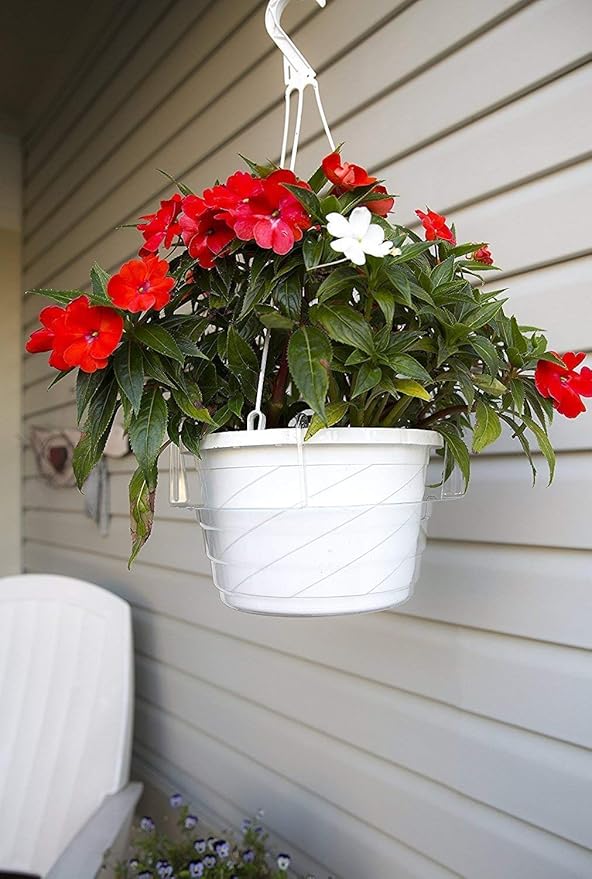 Curtis Wagner Plastics Hanging Basket Drip Pans (5-Pack) | Clear, Round (Diameter = 6.25" Base, 8" Top, 3.5" Depth) Hanging Plant Tray Saucer with Built-in Hooks & Water Catcher for Indoor & Outdoor