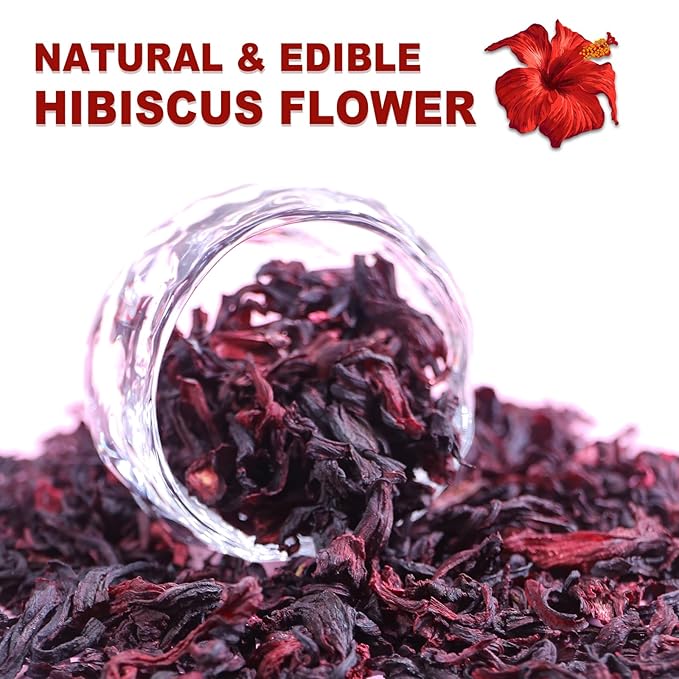 TEARELAE - Hibiscus Flowers, 5oz/142g- Natural Hibiscus Tea Loose Leaf - Country of Origin Nigeria - Flor De Jamaica - Dried & Edible Flowers For Tea - Non-GMO - Caffeine-free - Support Heart Health