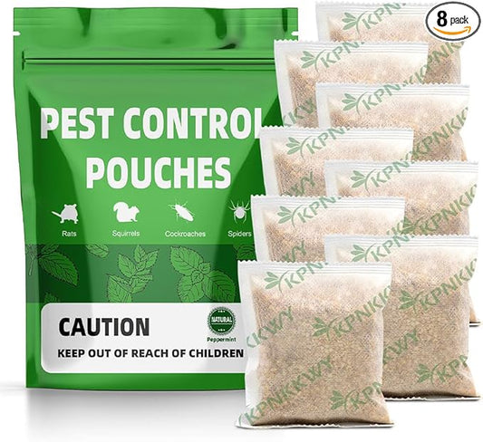 Pest Control, Mouse Repellent Pouches, Rodent Repellent, Mice Repellant Indoor, Peppermint Mice to Repel Spider, Ant, Roach & Mosquito, Rat Repellant Outdoor, Keep Mouse Out of Camper-8P