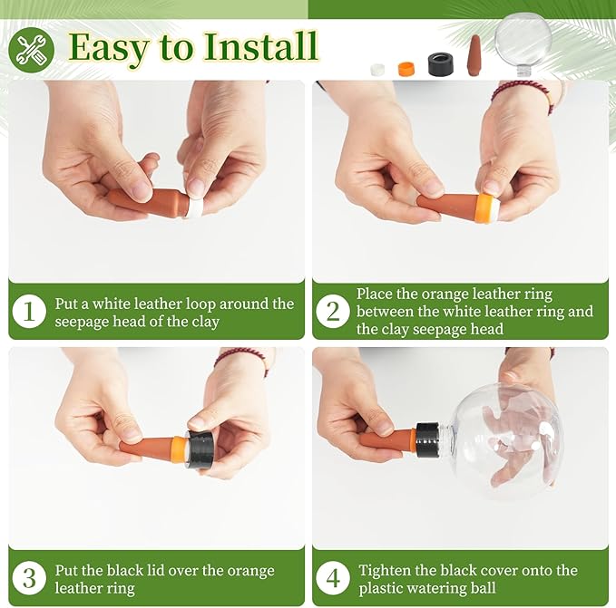 6 Pcs Self Watering Globes for Indoor Plants Automatic Watering Planter Insert 17.5 oz Watering Bulbs with Slow Release Control Water Dripper for Plants