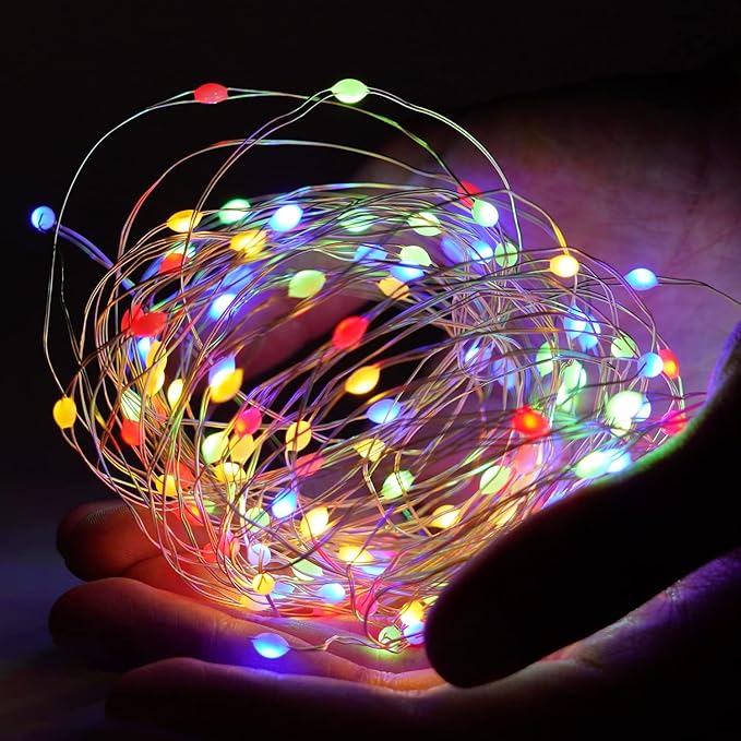 Homemory 4 Pack 20 Ft 60 LED Multicolor Fairy Lights Battery Operated Christmas Lights with Remote, Waterproof 8 Modes Firefly Twinkle String Lights for Party Bedroom Wedding Decorations