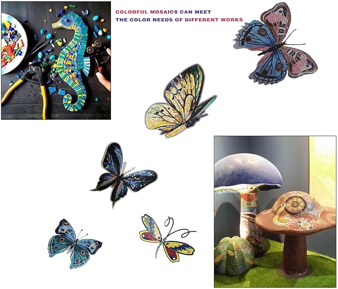 SMEIINIK 1.1lb Bulk Single Iridescent Color Mosaic Tiles for Crafts, Glass Mosaic Pieces for Mosaic Puzzles, Stained Glass Tiles for Mosaic DIY, Mosaic Making Supplies(AJ09-22)