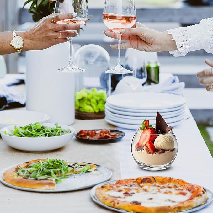 24 Pack Glass Bubble Vases,Small flower bud vases bulk,4"W x3"H Set of 12 Pcs Clear Bowl Vase,2.6"W x2.2"H Set of 12 Pcs Round Candle Holders,Mini Globe Vase Centerpiece for Wedding Party,Home Decor