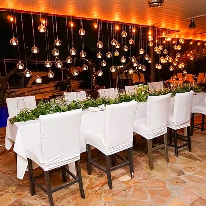 3.15"/ 8cm Hanging Tealight Candle Holder Glass Globes Air Plant Orb Glass Candlestick Lights Terrariums Candles Terrarium Vase Containers Home Decor Indoor Outdoor Garden DIY Gifts (6)