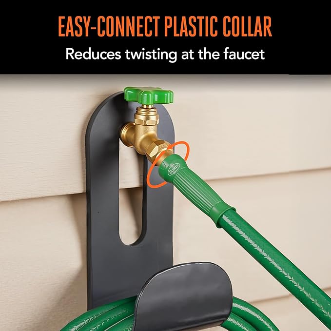 Scotts 50 ft. Heavy Duty Garden Hose – 5/8 in. Diameter, 4-Ply, 400 PSI High-Pressure, Easy-to-Coil Water Hose with Crush-Resistant Couplings and Twist-Resistant Collar for Lawn and Garden