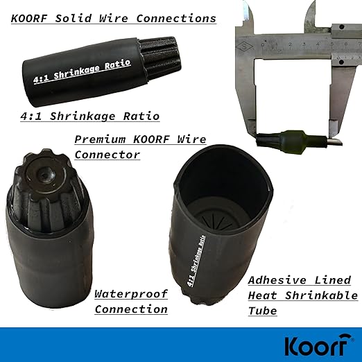 UL Listed Waterproof Wire Connectors with Heat Shrink tubing for Outdoor Caps Sprinkler LED applicate in Wherever Corrosion Exists, Moisture (25, SmallHeatShrinkable)