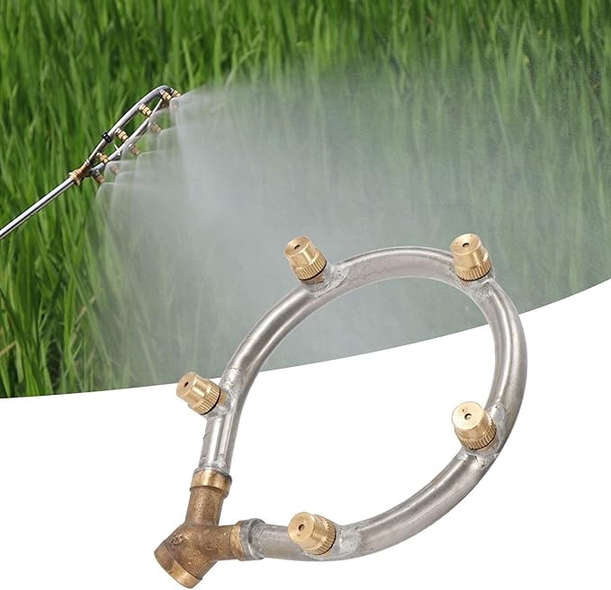 Misting Nozzle Stainless Steel 5 Head Adjustable Circular Irrigation Sprinkler Misting for Garden Watering