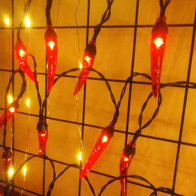 Solar Red Chili String Lights, 200 LED Chili Shape Fairy String Lights Solar Operated String Lights for Wedding, Chinese New Year,Spring Festival,Party Decoration,Christmas