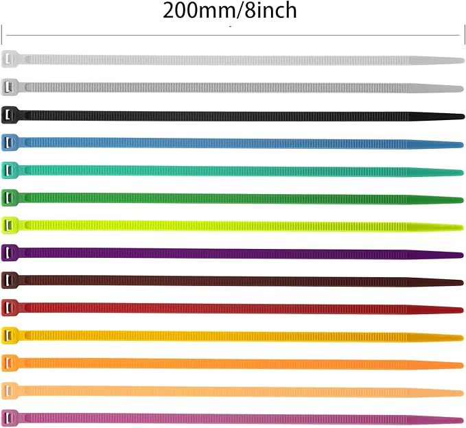 XINGO 100PCS Cable Zip Ties Heavy Duty, Premium Nylon Plastic Wire Ties with 50 Pounds Tensile Strength, Self-Locking Black Nylon Zip Ties for Indoor and Outdoor (8 inch, Apple Green)
