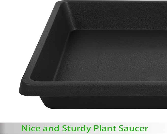 Square Plant Saucer 8 Inch 4 Pack 6 10 12 14 16 18 20 inch, Saucers for Potted Plants and Water Catcher Tray, Plant Drip Trays and Flower Pot Saucers, Plant Saucers for Indoors and Outdoors