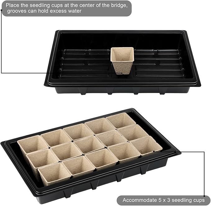 Aodaer 247 Pack Seed Starter Kit Including Peat Pots for Seedlings Seed Starter Tray with Plant Labels, Tool, Plastic Growing Trays Germination Tray Paper Seedling Cups for Indoor Outdoor Garden