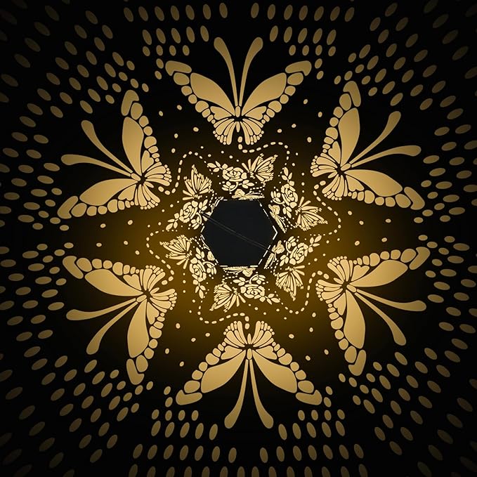 Butterfly Solar Lanterns Outdoor Waterproof - Birthday Gifts for Women, Mom, Butterflies Solar Lights Outdoor Hanging Garden Decor for Outside, Patio, Outdoor, Yard, Lawn, Balcony