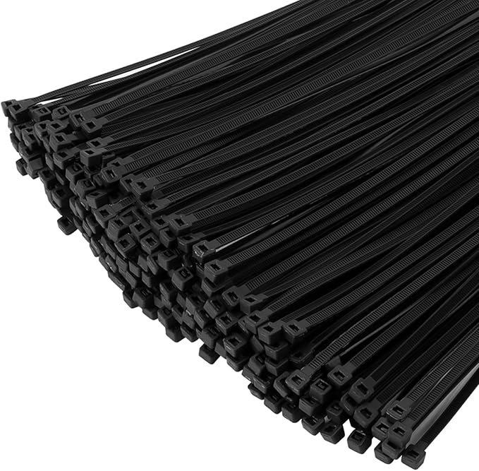 XINGO 1000 PCS Black Zip Ties 12 Inch, 60 LBS Tensile Strength, Self-Locking Nylon Plastic Nylon PA66 Wire Ties for Indoor and Outdoor Use