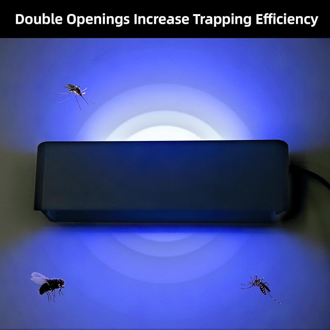 UV Fly Light Trap Indoor for Home Gnat Traps for House, Wall Sconce Fly Light Bug Catcher for Kitchen House & Restaurant Fruit Flies Garage & Warehouse