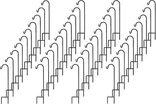 Ashman Shepherd's Hooks 35 Inch (40 Per Pack), Black, Made of Premium Metal for Hanging Solar Lights, Bird Feeders, Mason Jars, Christmas Lights, Lanterns, Garden Stakes and Wedding Décor.
