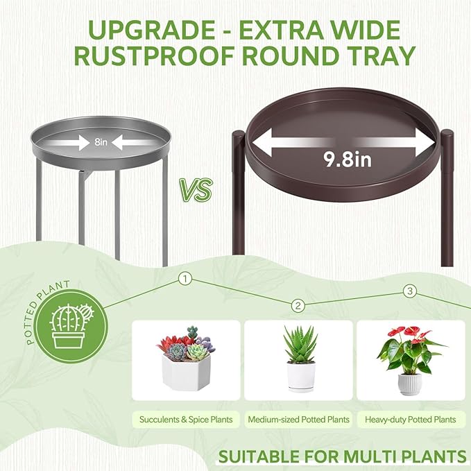 iDavosic.ly 6 Tier Large Plant Stand Indoor, 10 Inch Wide Tall Corner Metal Plant Stands Outdoor for Multiple Plants, Folding Tiered Flower Display Holder Rack Shelf, Violet Bronze