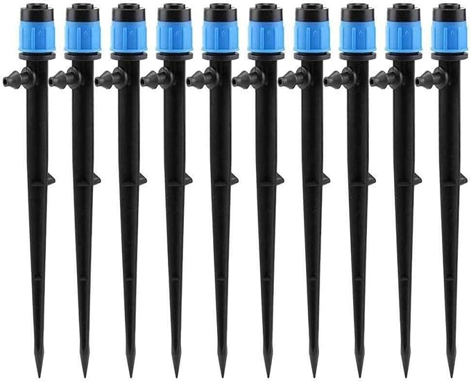 Lxcom Lighting 100 Pack Irrigation Drippers Drip Emitters Micro Spray Adjustable 360 Degree Full Circle Pattern Water Flow Irrigation Drippers Micro Bubbler Sprinkler Drip System Parts Drip Irrigation