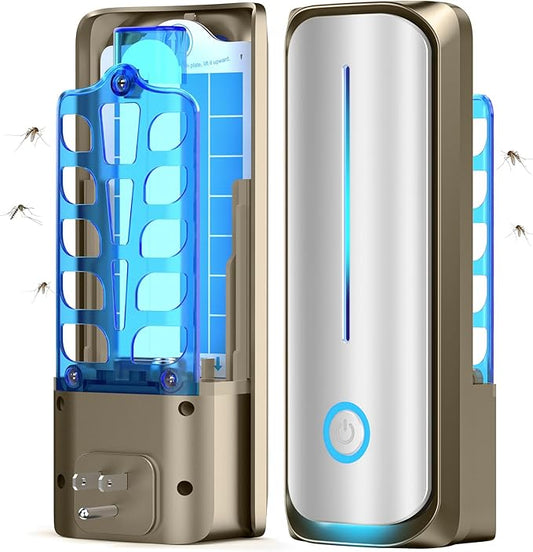 Fly Trap Indoor, Plug in Fruit Fly Traps for Indoors(1 Device + 10 Refills),Gnat Light Traps for House Indoor Bug Zapper, Gnat Killer Indoors Catcher for Home Office (White)