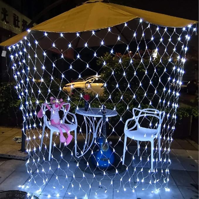 YASENN Bluetooth APP Controlled Net Lights 300 LED Mesh Light 12x5ft Fairy String Lights for Garden Patio Fence Bushes Shrub pergola Christmas Decorations(Cool White)