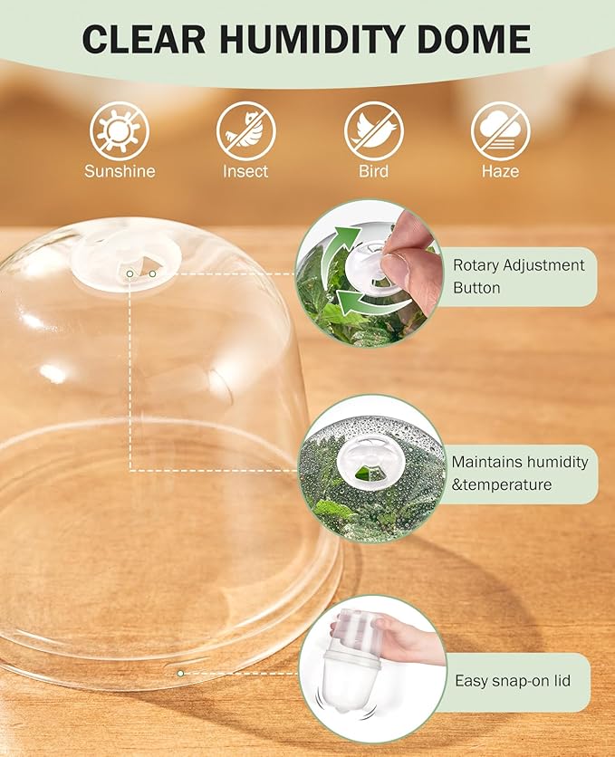 homenote Clear Nursery Pots for Plants,4 Inch Plant Pot for Planting with Humidity Domes Plastic Seedling with Drainage Holes Seed Starter Flower High Transparency (30 Pack)