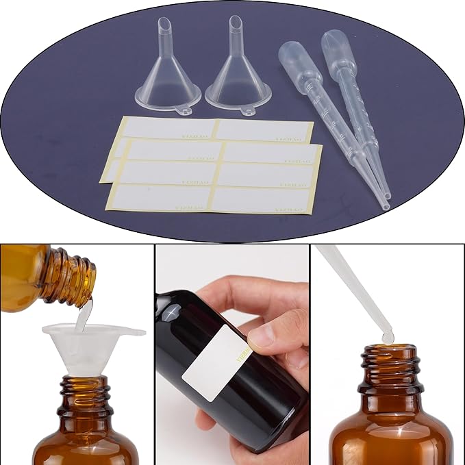 YIZHAO Clear Glass Spray Bottles 2oz, with Small Fine Mist Spray, Metal Cap, Refillable for Essential Oil,Travel,Cleaning,Perfume,Aromatherapy,Makeup – 12 Pcs