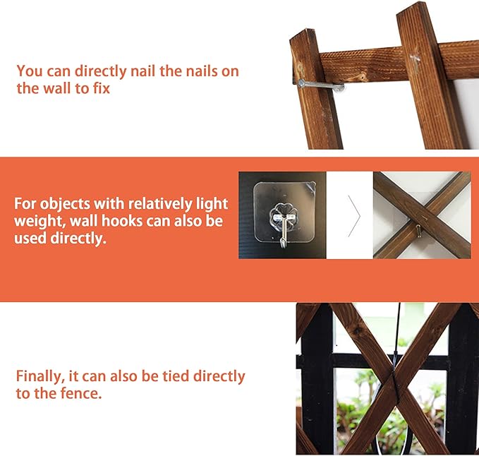 Wooden Lattice Wall 4Pack-Expandable Plant Garden Trellis for Climbing Plants Outdoor Air Plant Vertical Rack Wall Decor for Room Patio