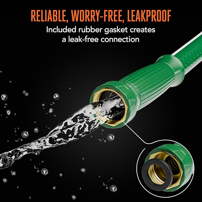 Scotts 50 ft. Heavy Duty Garden Hose – 5/8 in. Diameter, 4-Ply, 400 PSI High-Pressure, Easy-to-Coil Water Hose with Crush-Resistant Couplings and Twist-Resistant Collar for Lawn and Garden