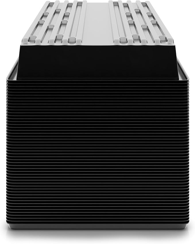 10x20 Inch Black Plastic 50 Pack Plant Propagation Tray – Growing Trays for Garden, Planting, Seedling, Soil & Hydroponic Horticulture - Microgreen Trays Grow Plants - No Drain Holes