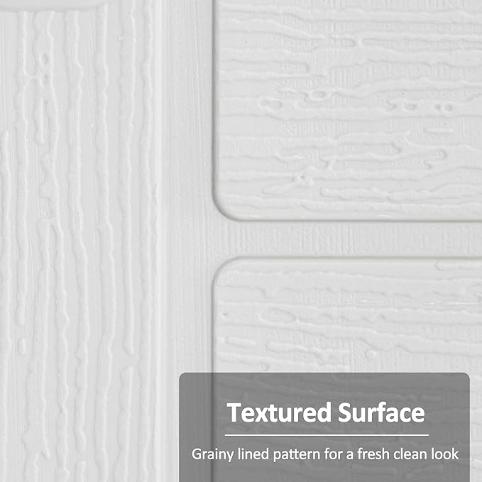 Macrout 25 Cu.Ft Small Plastic Outdoor Storage Cabinet with Shelves, 4.3 x 2.5 ft Waterproof Resin Outdoor Storage Shed with Floor, Lockable Horizontal Shed for Garden and Patio